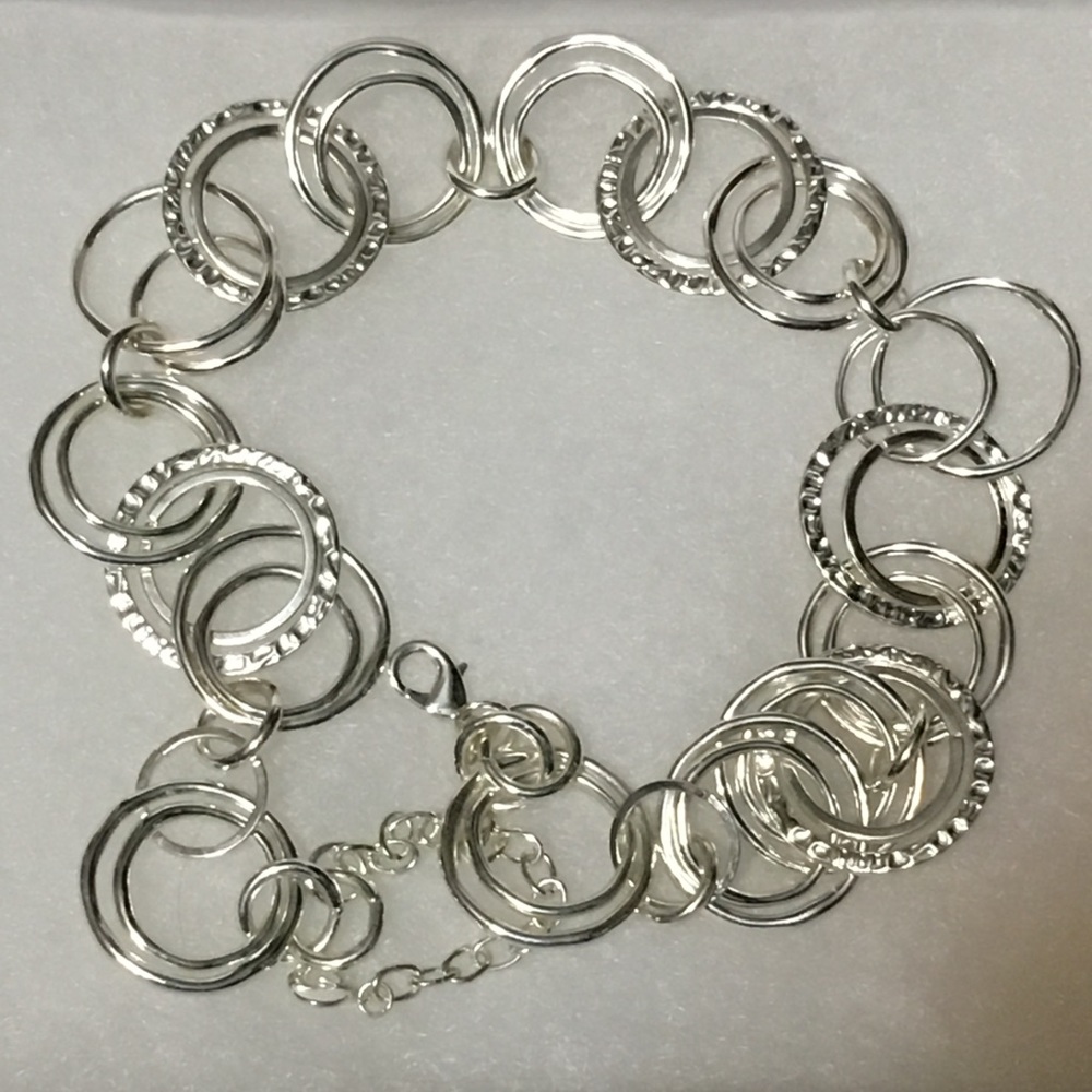 Silver-Tone Circle link necklace